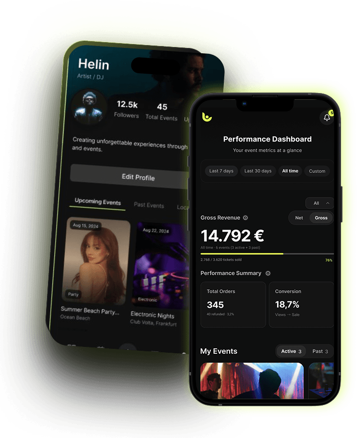 Louco Creator-App-Vorschau auf zwei Smartphones